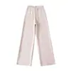 Cárdigan Sudadera de Forro Polar con Capucha, Top de Punto Ajustado, Pantalones de Punto de Pierna Ancha, Pantalones Fluidos Rectos Largos hasta el Suelo