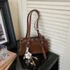 Bolsa de Bolos Portátil Retro para Mujer, Bolso de Hombro Otoño e Invierno, Bolso Cuadrado Pequeño Retro Nuevo 2025, Bolso Cruzado Versátil