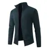 E-commerce Transfronteiriço Jaqueta Cardigan Suéter Amazon Jaqueta Peluciada Outono Inverno Masculina Slim Fit Quente Grossa Zíper Top