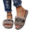 2025 Novo Estilo de Inverno Sapatilhas de Bico Fino Uma Linha Boca de Peixe Casuais Versáteis Leves Confortáveis Pantufas de Algodão Acolchoadas Espessas Quentes