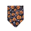 Bandana de Halloween para Pet Cruzada com Estampa de Abóbora, Lenço Universal de Feriado para Cães e Gatos, Atacado
