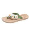 Nuevas Chanclas de Verano Tres Flores para Mujer Resistentes al Desgaste Sandalias Planas de Playa con Tira para Mujer
