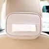 Caja de pañuelos universal para coche, caja multifuncional para reposabrazos, caja de extracción para respaldo de asiento, bolsa de pañuelos de cuero