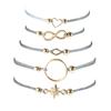 Nueva Joyería de Moda Transfronteriza Europea y Americana Pulsera de Corazón con Ocho Infinito y Círculo de Sol Set de Cinco Piezas