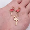 25,5x 13mm 1,1g joias diy liga acessórios gota de óleo multicolorido Flamingo pulseira pingente pingente pingente