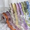 Bolsa de Lino de 2.5 cm de Grado Superior Hilo de Cola de Pez Borde Plisado Textura de Cinta Volante Floral Cinta para Hornear Pastel