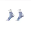 Calcetines Deportivos y Casuales para Hombre, Absorbentes de Sudor, Transpirables, Desodorantes de Media Caña, Calcetines Rayados Bloqueados por Color para Cuatro Estaciones