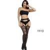 Lencería Sexy Encaje Transparente Liguero Medias de Red Negras Sexy Medias de Red Sin Quitar Ligas Antideslizantes Europeo y Americano