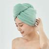 Gorro de baño absorbente de agua, color liso, para mujer, para el hogar, de lana coral, para secar el cabello, venta al por mayor