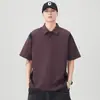 Camisa Polo Masculina de Manga Curta, Marca da Moda, Caimento Casual Solto, Top Masculino de Alta Qualidade, Roupa Masculina Transfronteiriça, Seda de Gelo de Secagem Rápida