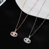Collar Colgante Ojo de Plata S925 para Mujer Retro Lujo Accesible Gama Alta Collar Ojo de la Corona Diamante Super Brillante Cadena para Clavícula