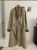 Gabardina Larga de Cuello Alto para Mujer KEKEZOON, Nuevo Estilo Otoño, Adelgazante, Hasta la Rodilla, Abrigo de Manga Larga 8751