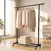 Perchero de pie para uso en interiores en el hogar, perchero para sala de estar, dormitorio, de una sola barra, engrosado, móvil, perchero simple para abrigos y sombreros para balcón