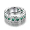 Anillo de Diseño de Nicho Nuevo de Huajie, Anillo Unisex de Banda Ancha con Diamantes Completos Vintage, Anillo Audaz para Dedo Índice al por Mayor
