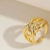 Anillo Abierto Ajustable de Cobre Nuevo Chapado en Oro Real de 14K Estilo Retro Coreano Pequeño Fresco Transfronterizo Anillo de Lujo Ligero para Mujer