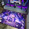 Tapete de Veludo Cristal Desenho Animado Criativo para Sala de Estar, Tapete de Pé Decorativo para Quarto de E-sports, Capacho para Porta de Entrada, Cabelo Liso Direto da Fábrica