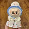 Pingente de Boneca Labubu com Conjunto de Roupas, Boneca Vestível Labubu Primeira e Segunda Geração 17cm