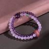 Pulseira de Duplo Círculo com Contas e Fivela de Água-marinha e Ametista Pulseira de Cristal Morango Rosa Cavalo de Nicho de Alta Qualidade para Mulheres