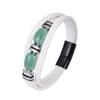 Pulsera de cuero con piedra de ojo de tigre explosiva transfronteriza, pulsera de acero inoxidable, joyería de cuero multicapa, pulsera para hombre de Amazon