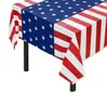 Mantel Desechable Estilo Nuevo Bandera Americana Transfronterizo, Engrosado, Impermeable y a Prueba de Aceite, Caminos de Mesa para Decoración de Fiestas 54x108 pulgadas