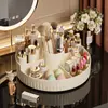 Bandeja Creativa de Lujo Giratoria 360° para Almacenamiento de Cosméticos Organizador de Escritorio Organizador de Labiales y Brochas de Maquillaje