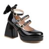 Zapatos de Mujer Lo Lolita Charol Punta Redonda Suela Gruesa Tacón Grueso Tacón Súper Alto Correa con Hebilla Zapatos Mary Jane de Tacón Alto para Mujer