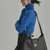 Suéter de tricô azul Klein muito elegante para mulheres, suéter de gola alta em camadas, slim-fit para outono e inverno, top sofisticado para usar por baixo