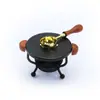 Crisol de Cera Vintage Estilo Trípode Pequeño Crisol para Derretir Perlas de Cera, Crisol Pequeño para Estampar con Cuchara de Cera y Soporte de Hierro