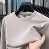 Sudadera de cuello redondo para hombre de primavera y otoño, camiseta de manga larga, top pullover casual de negocios para hombre de primavera y otoño, agradable para la piel, camiseta básica