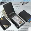 Carteira Vertical Ultra-Fina Personalizada com Slots Múltiplos para Cartões e Porta-Cartões Pop-Up Rfid Antifurto, Carteira de Couro Genuíno de Alta Capacidade para Homens