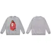 Moletom BAPE com estampa de cabeça de macaco estilo japonês, tendência transfronteiriça, gola redonda, unissex, corte solto, jaqueta de manga curta para outono e inverno