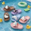 Chinelos Sanrio para Pais e Filhos Verão Novo Antiderrapante Sola Macia Banheiro Impermeável Desenho Animado Uso Interno em Casa Externo Sapatos de Praia