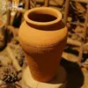 Novo vaso de flores secas estilo Zen chinês, vaso rústico de cerâmica para arranjos florais, decoração vintage para sala de estar, vaso de terracota estilo antigo para suculentas