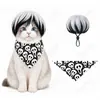 Fantasias de Halloween para Pets Gato Engraçado Peruca Explosão Pet Lenço Triângulo Estampado Babador Festa
