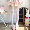 MediasLolita de Encaje Dulce hasta la Rodilla para Mujer, Calcetines Altos Lolita Estilo Ballet Blancos, Calcetines de Muslo