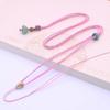 Produtos artesanais gota d'água trançada diy pingente de colar de jade cordão de pingente de jade ágata de jade cordão de corrente para suéter de pescoço