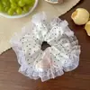 Goma para el pelo dulce de encaje de verano, Accesorio para el pelo femenino y lindo, Goma para el pelo con borde de encaje, Azul bebé