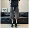 Shorts Jeans Degradê Marca Tendência Masculino Verão Finos Soltos Retos Sete Pontos Estilo Hong Kong Versátil Oito Pontos Calças Wide Leg