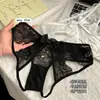 "Encanta llevar, encanta quitarse" bragas sexys y seductoras de encaje para mujer, caladas con detalle de lazo, entrepierna abierta, tanga de tiro bajo