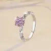 Anillo de Plata de Ley S925 con Moissanita Color D de 1 Quilate, Anillo de Joyería de Plata de Cuatro Garras de Moda para Mujer, Fábrica Mayorista