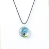 Colar Árvore de Flores Secas Corrente de Suéter Colar Estilo Literário Colar Simples Specimen de Gipsofila Colar de Pedra do Tempo