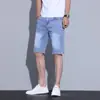Nuevos Pantalones Cortos de Mezclilla Finos de Verano para Hombre 2026, Tendencia Ajuste Delgado Recto Elástico Casual de Longitud Media