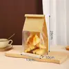 Saco de Embalagem para Pão de Forma 450g Selagem com Arame Enrolado Saco Quadrado Fatiado Assado Mochi Biscoito Alimento Saco com Fecho Ziplock