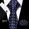 Corbata azul de tres piezas para hombre, corbata formal, suministro directo de fábrica, transfronterizo