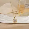 Collar de Acero de Titanio con Flor Giratoria de Celebridad de Internet Más Vendido, Diseño de Nicho, Sencillo, Moderno, Estilo Retro, Joyería de Cadena para Clavícula
