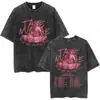 Camiseta de Merchandising de la Gira del Álbum Greedy de Tate Mcrae Unisex Moda Retro Lavada Manga Corta Camiseta Oversize