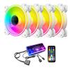 Ventilador de Caja Cool Moonlight de 6 Pines 12cm Círculo Fino Multicapa Refrigeración RGB para Computadora de Escritorio Ventilador de Refrigeración Silencioso