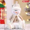 Adornos de Muñeco Navideño Sentado Transfronterizo Decoraciones Navideñas de Regalo Champagne Dorado Anciano Muñeco de Nieve Reno