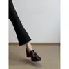 Primer encuentro temporada clásico atemporal ~ Fondo silencioso / Mocasines de camelia para mujer con tacón alto grueso zapatos de vestir