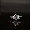 Joyería Fina S925 Plata de Cuerpo Completo Anillo de Amatista Natural con Diamantes Completos para Anillo de Cola de Viento Frío de Nicho Femenino para Uso Diario